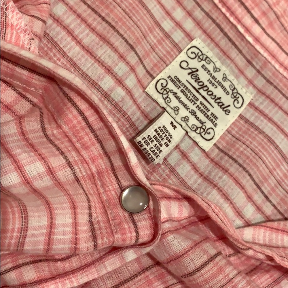 Pink plaid button down - Picture 7 of 8